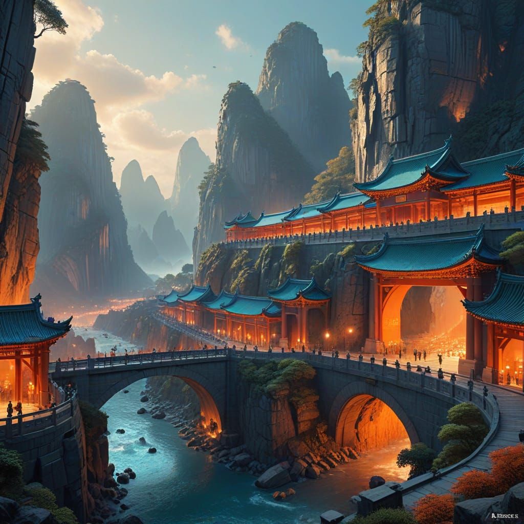 Panoramic View of Tongtian Avenue's 99 Curves