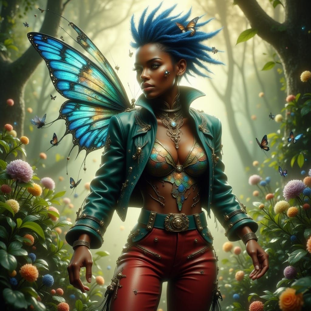 Afro-Caribbean Enchantress in Whimsical Attire