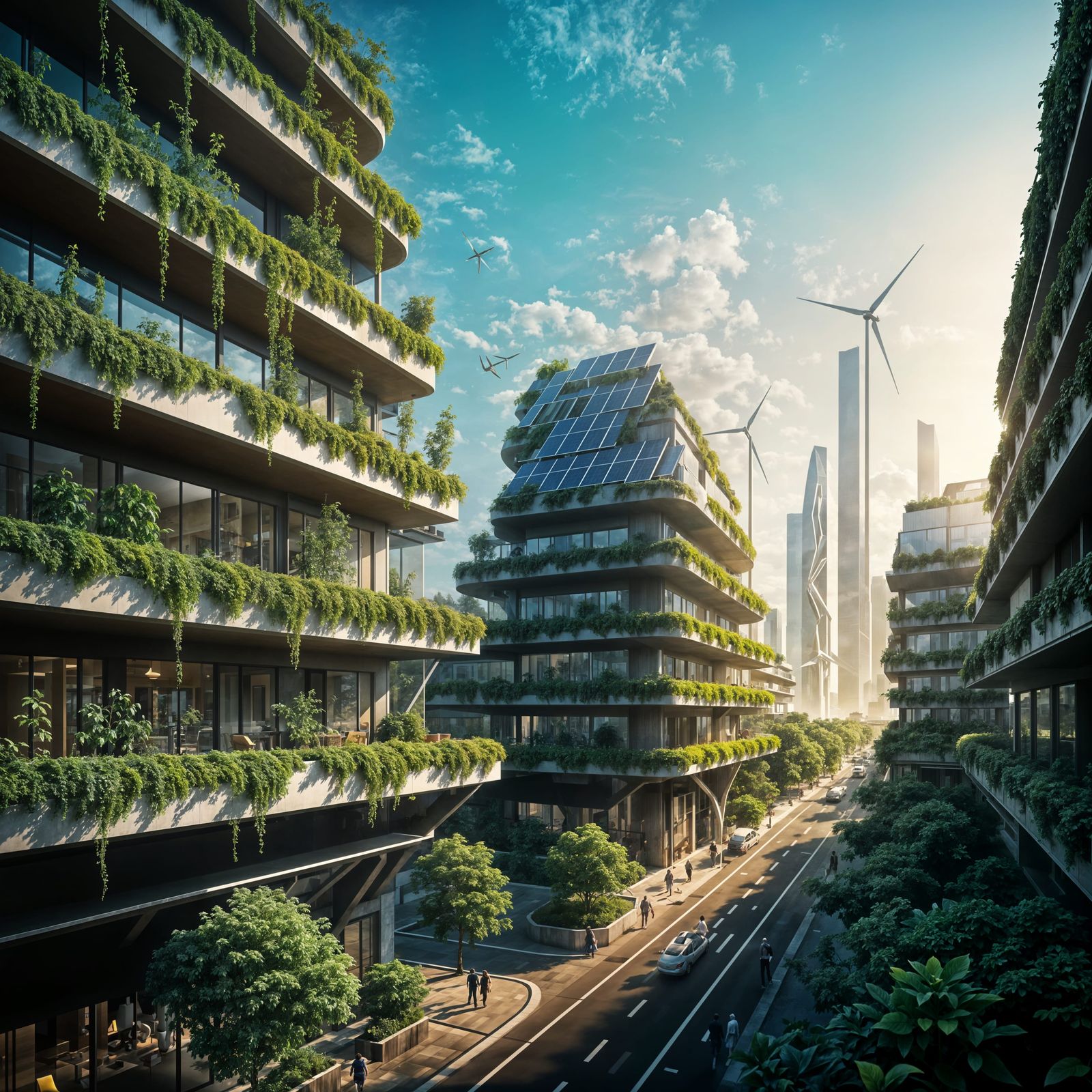 Vibrant Solarpunk Metropolis