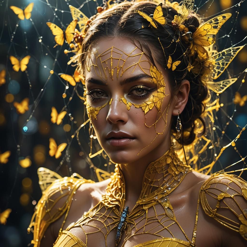 Butterfly Performer with Spiderweb, Digital Matte Painting