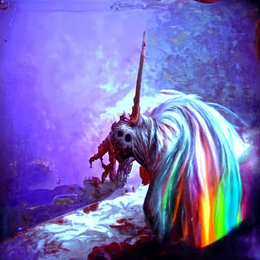 Surreal Unicorn in Dark Fantasy Style