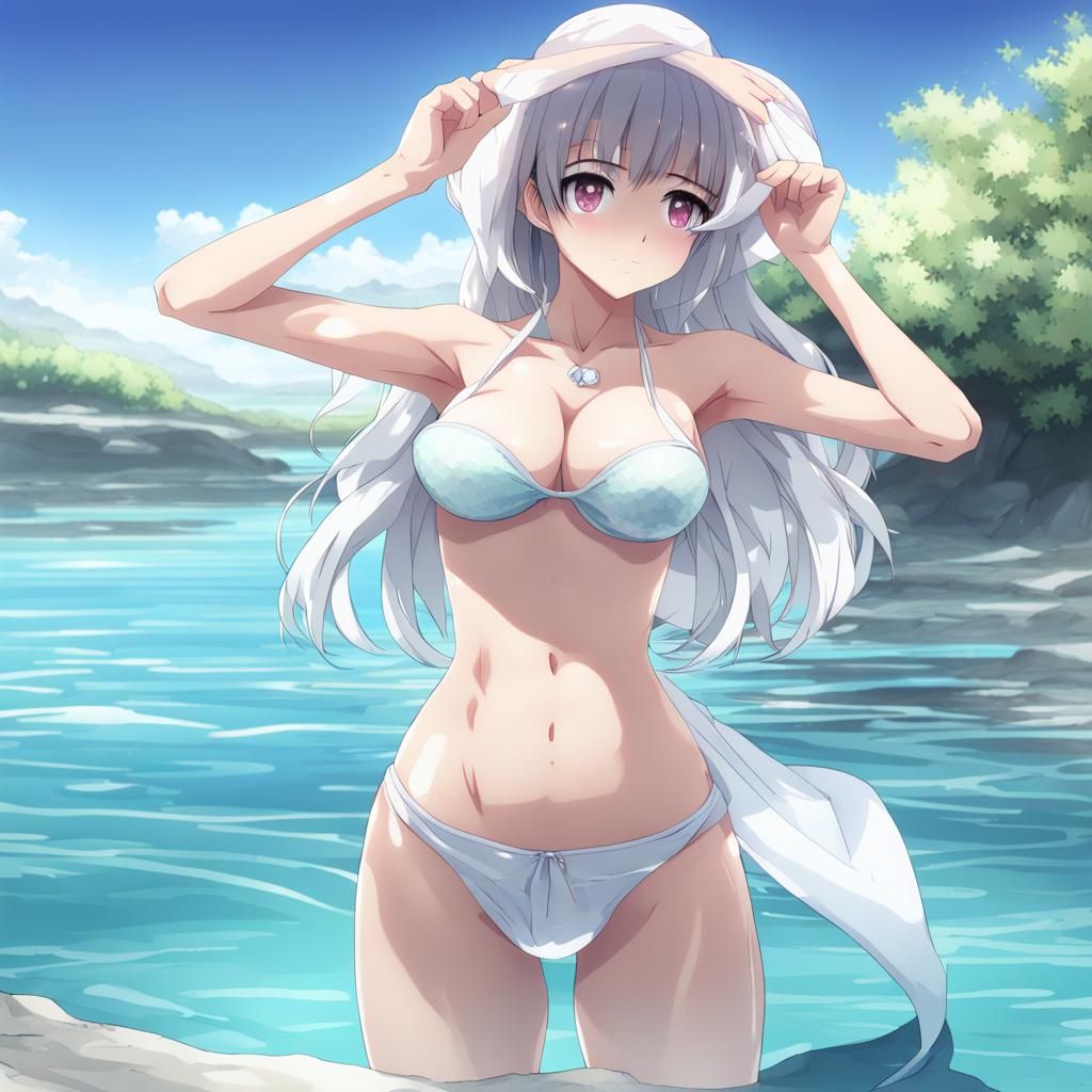 Anime Girl in Transparent Bikini