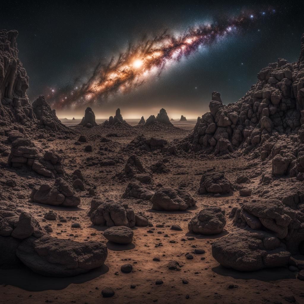 Fiery Galaxy in Deep Space: Hyperrealistic HDR Render