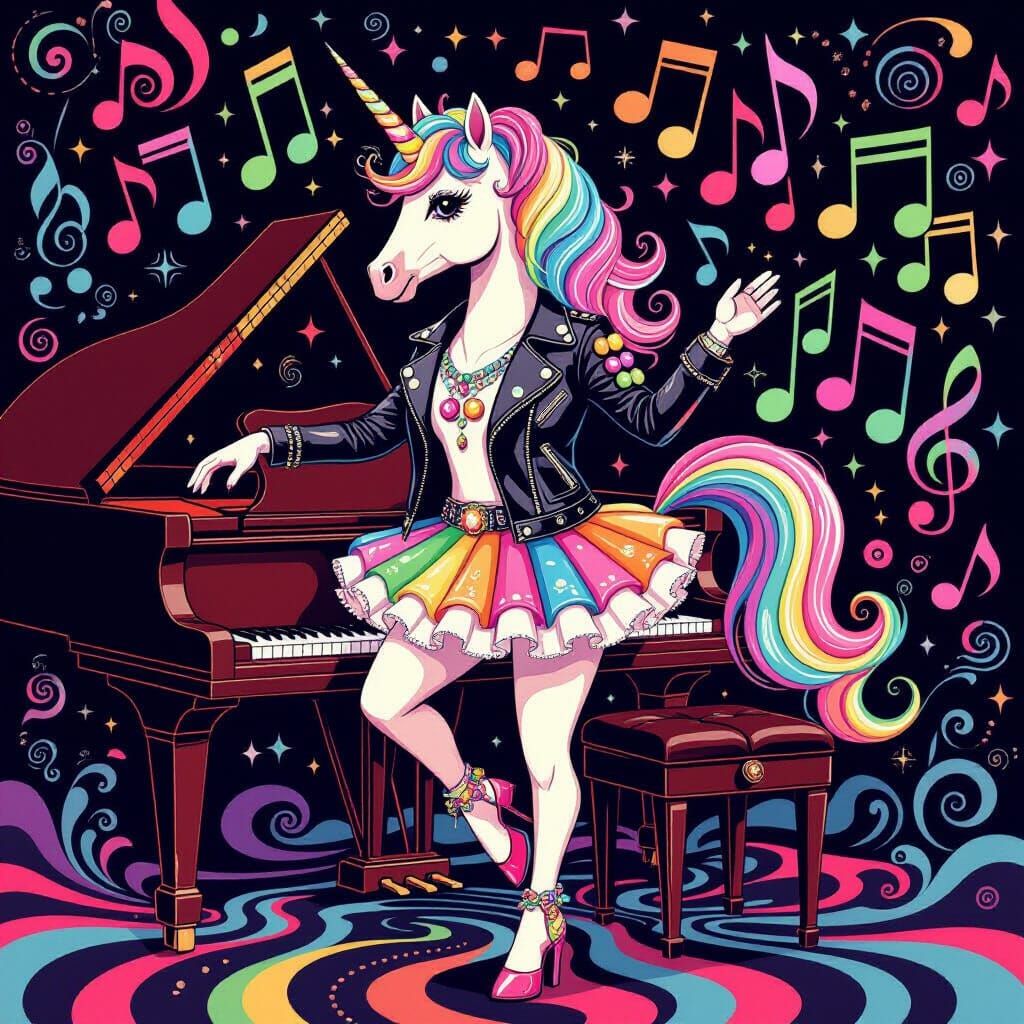 Rainbow Unicorn's Candy Music in Fractal Style