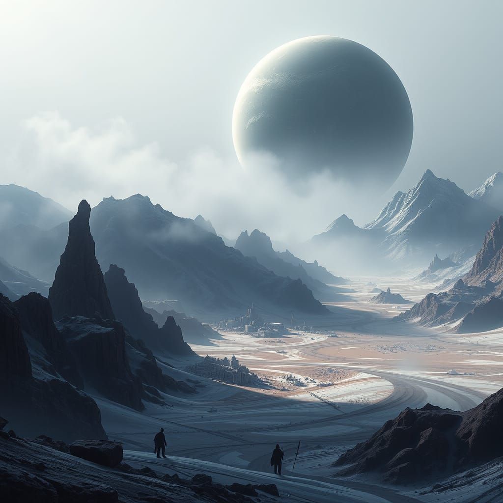 Thaxaar III: Mysterious Desert Planet in Dark Cyberpunk Styl...