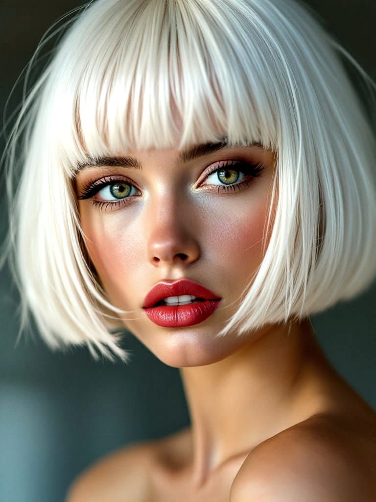 Stunning Woman with Expressive Hazel Eyes in Cyberpunk-Inspi...
