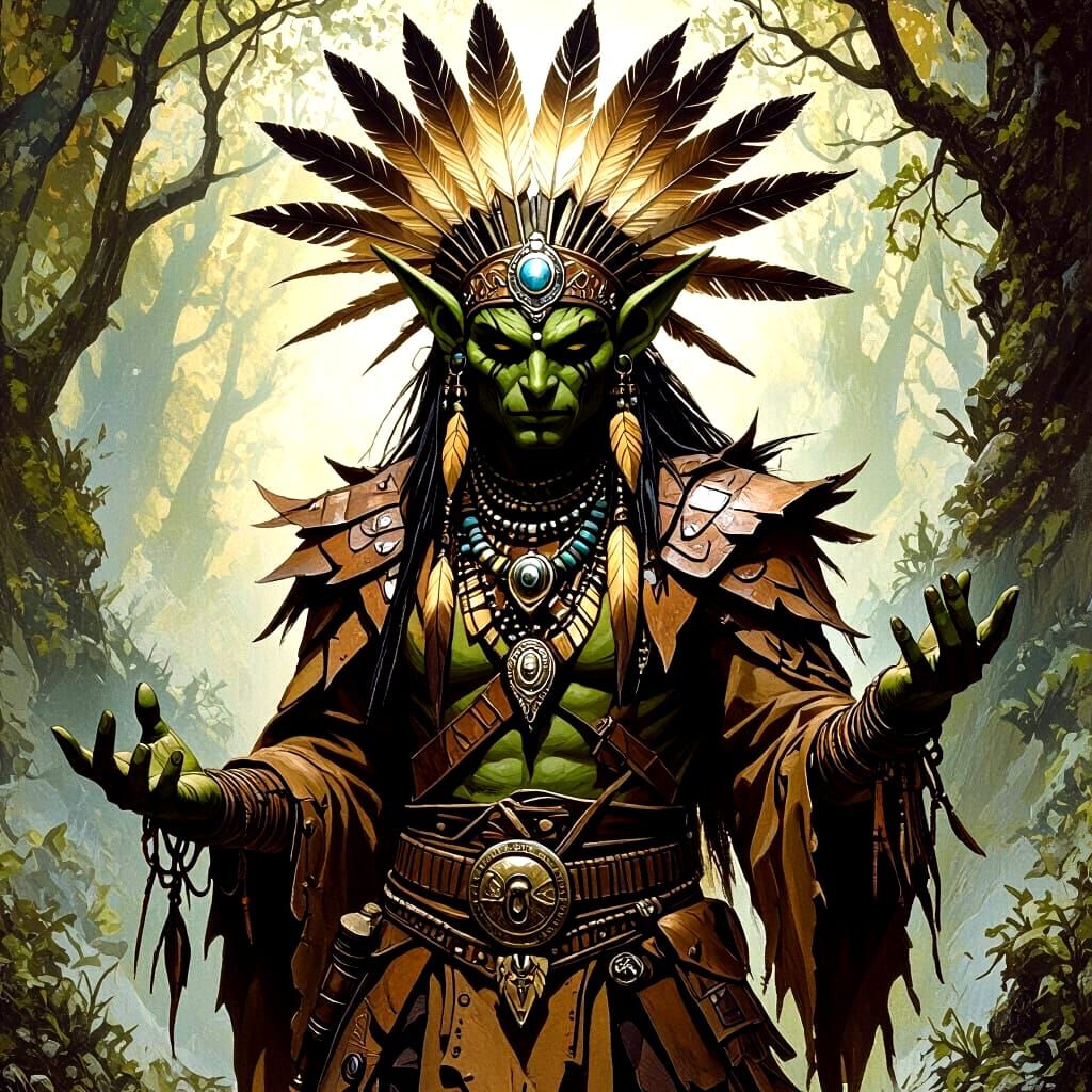 Mystical Goblin Shaman Portrait