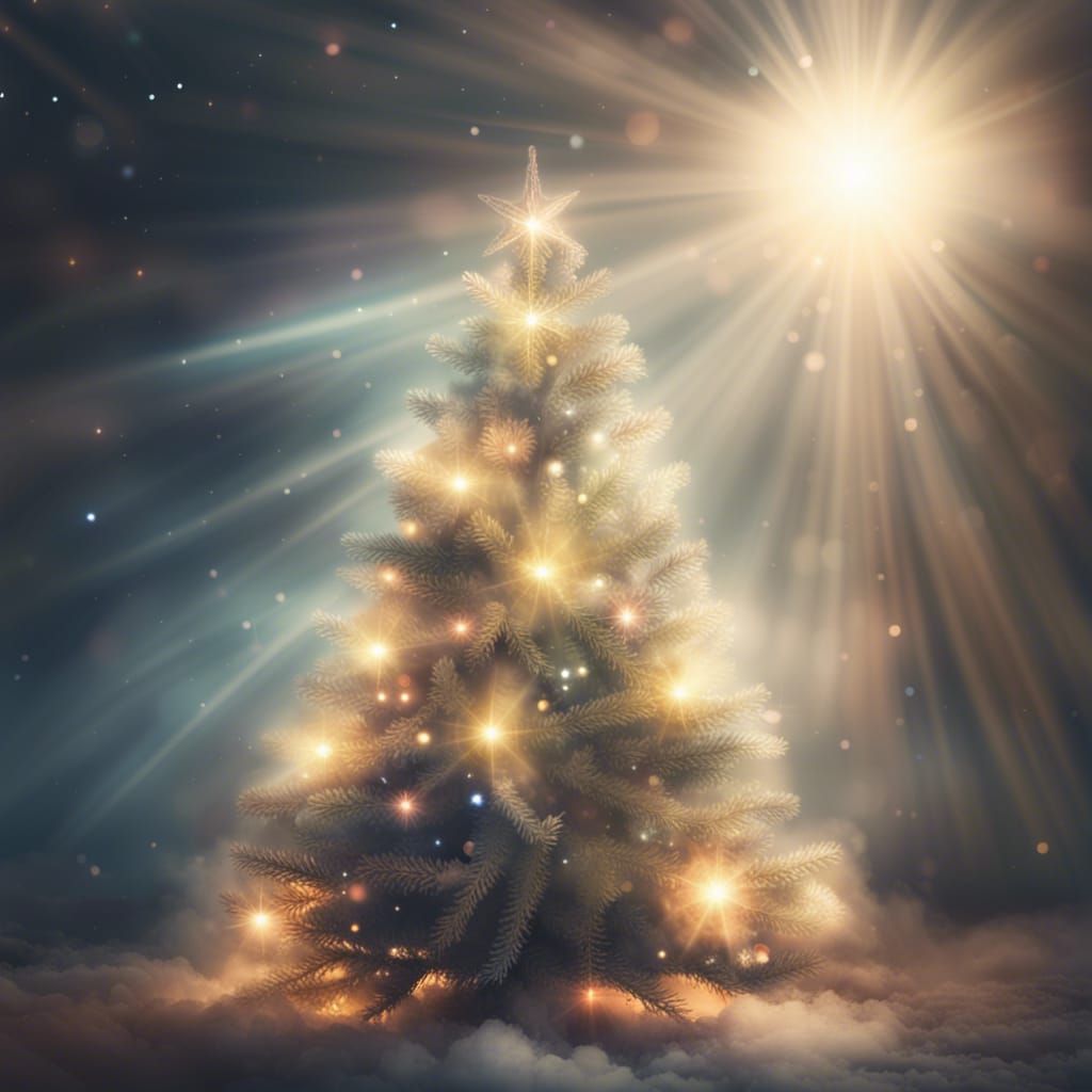 Christmas Tree at Night with Divine Light