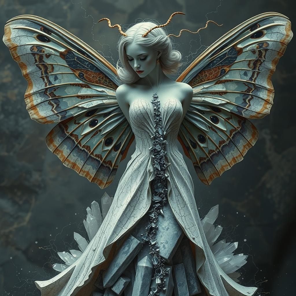 Granite Fairy with Quartz Gown