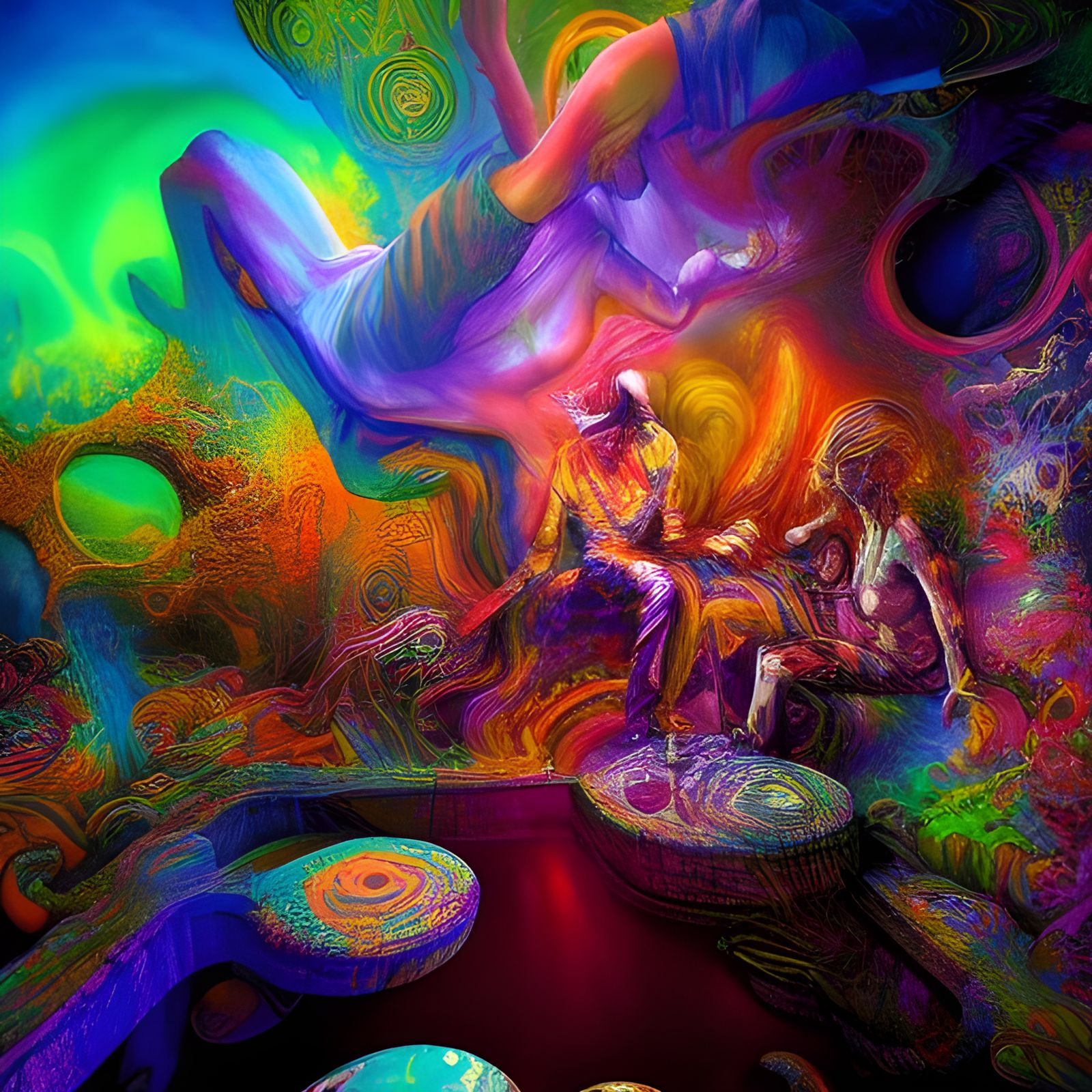 Psychedelic DMT Trip: Holographic Cosmic Illustration