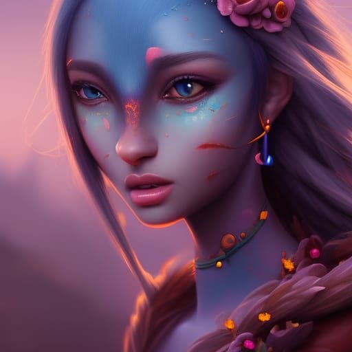 Cute Goddess Avatar in Detailed Matte Painting Style