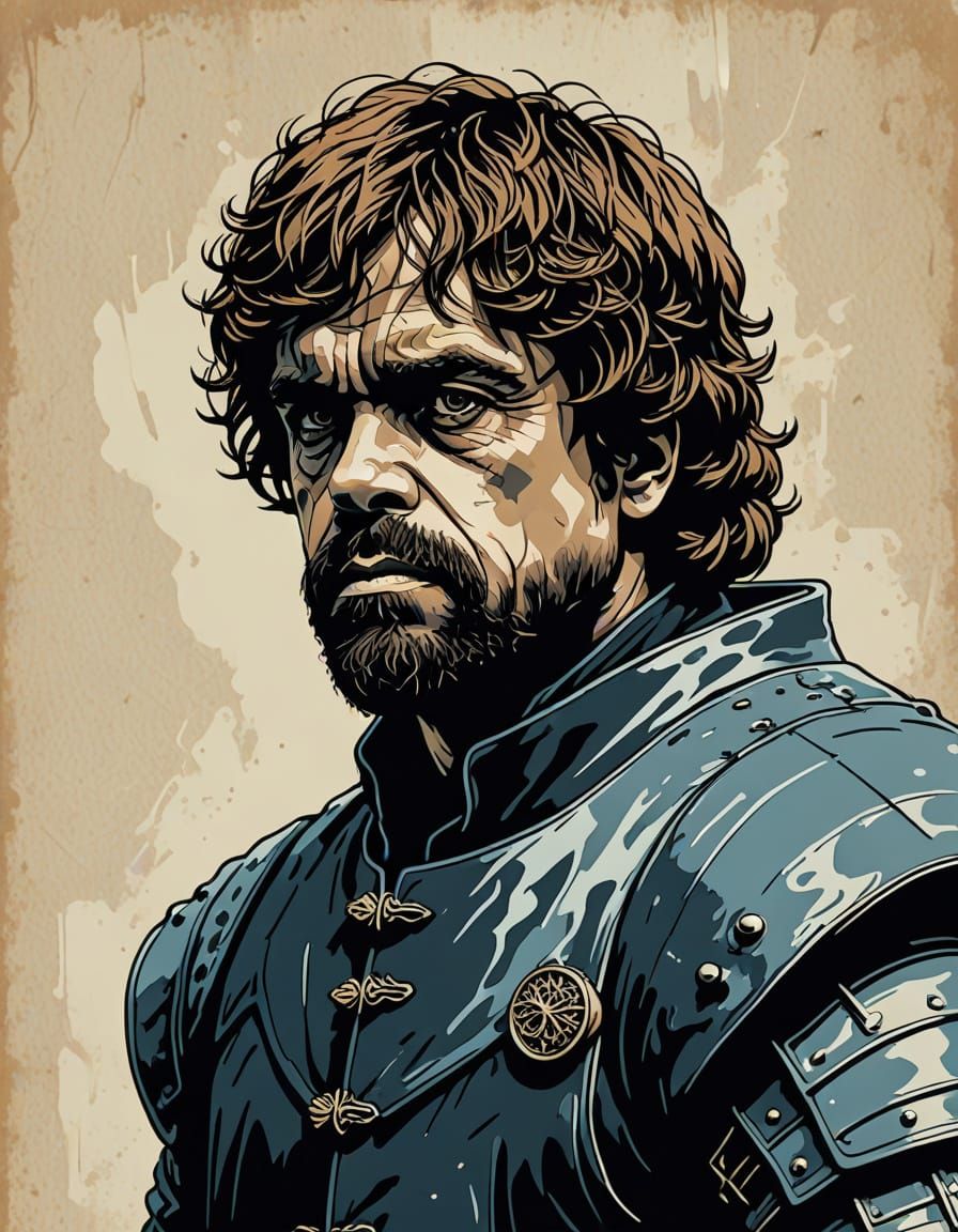 Tyrion Lannister in Desolate, Chromatic Postminimalist Style