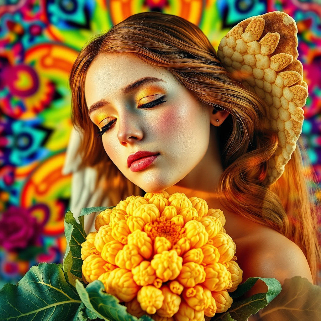 Angel Portrait in Surreal Still Life