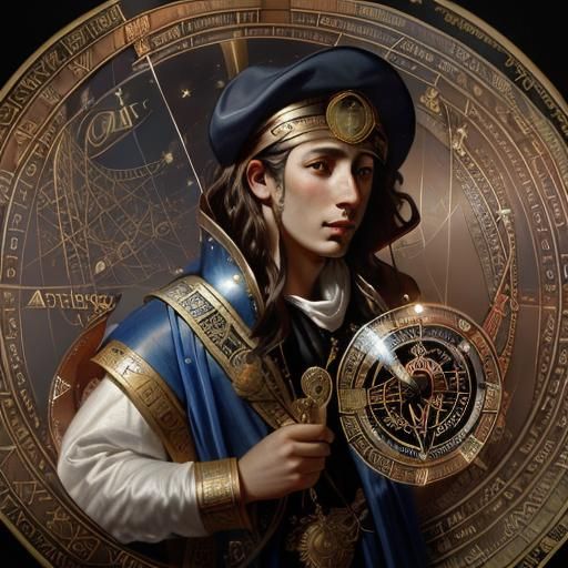 Ancient Greek Mariner with Astrolabe Portrait