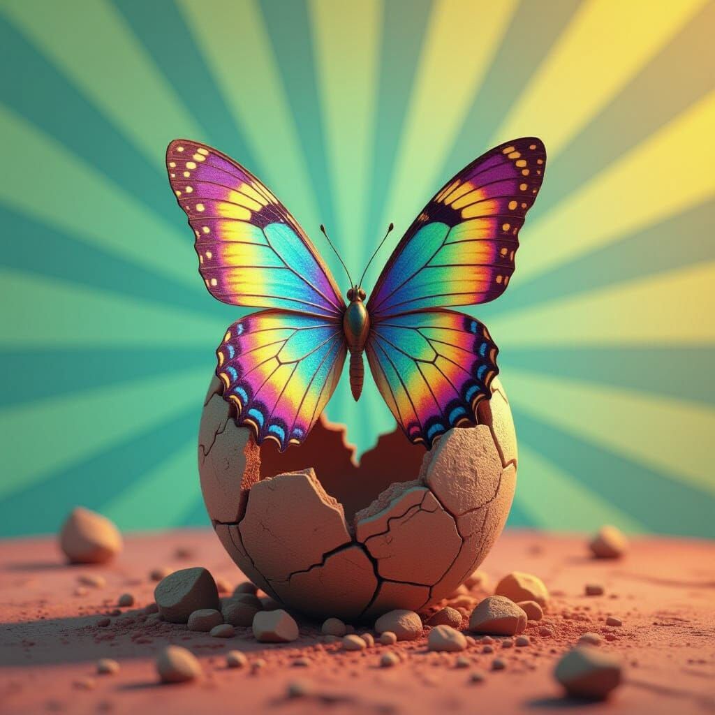 Butterfly Emerges: Pixar-Inspired 3D Digital Art