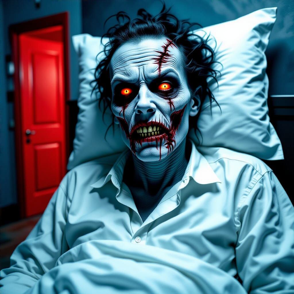 Nightmarish Sleep Paralysis Demon Portrait in Hyperrealism