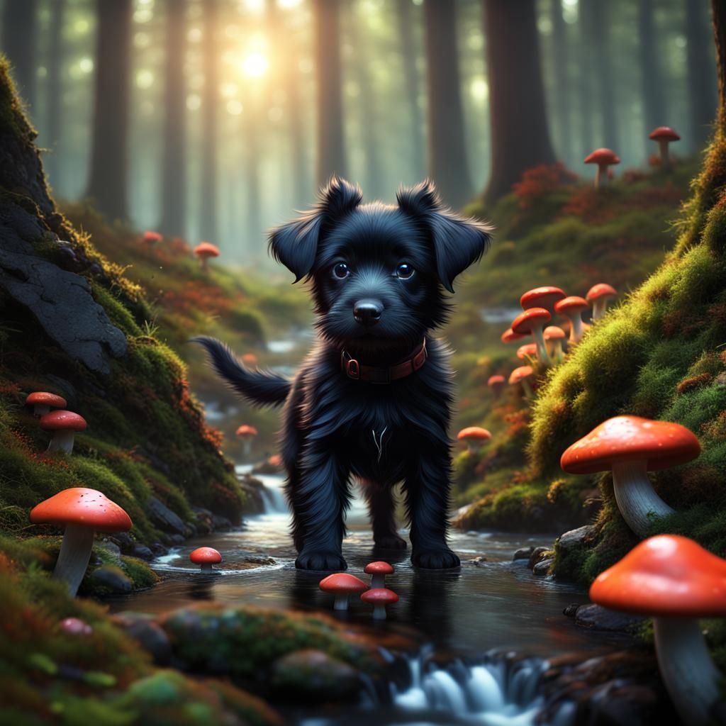 Puppy's Forest Adventure: Fantasy Concept Art
