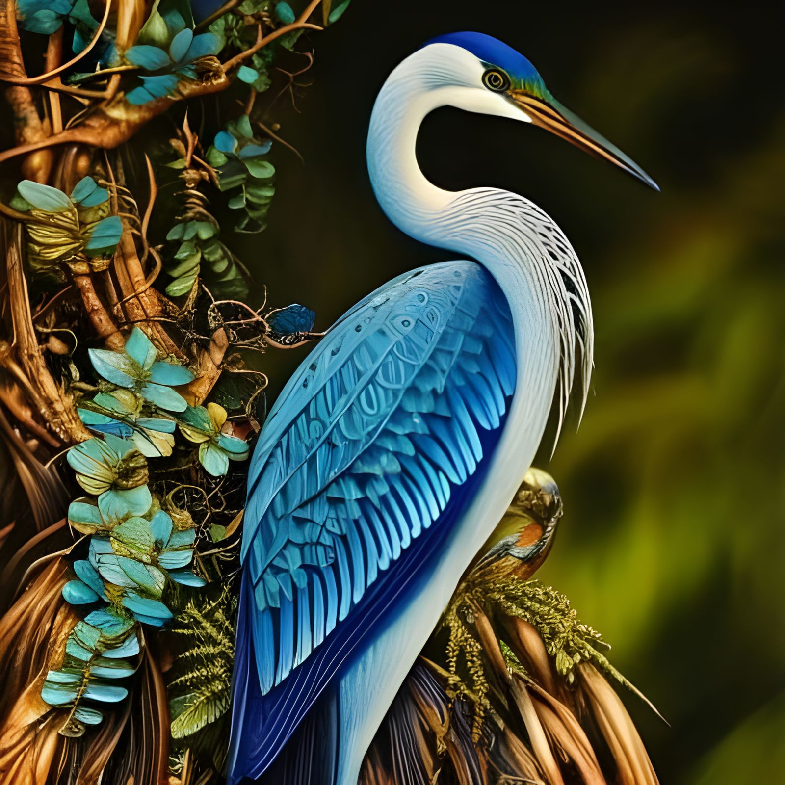 Pretty little heron in blue