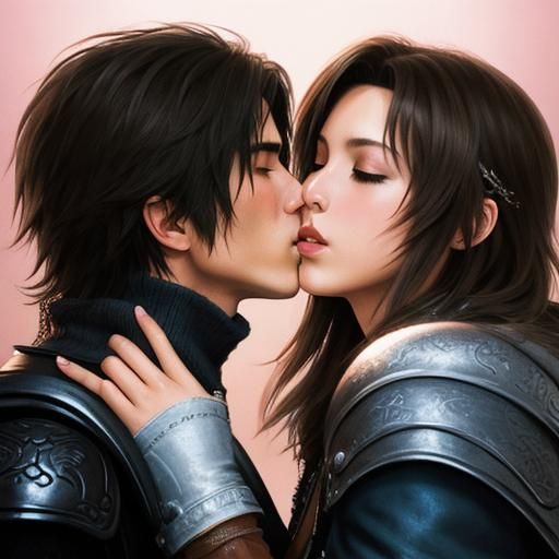 Romantic Kiss in Final Fantasy Style