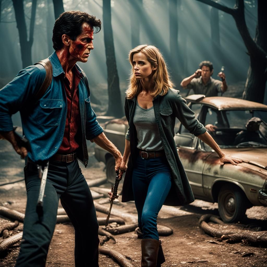 Cinematic Battle Against Evil: Film Still