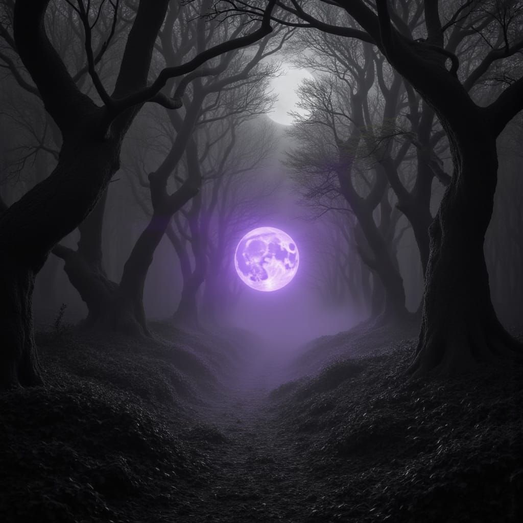 Enchanted Forest with Lilac Portal in Dreamlike Realism