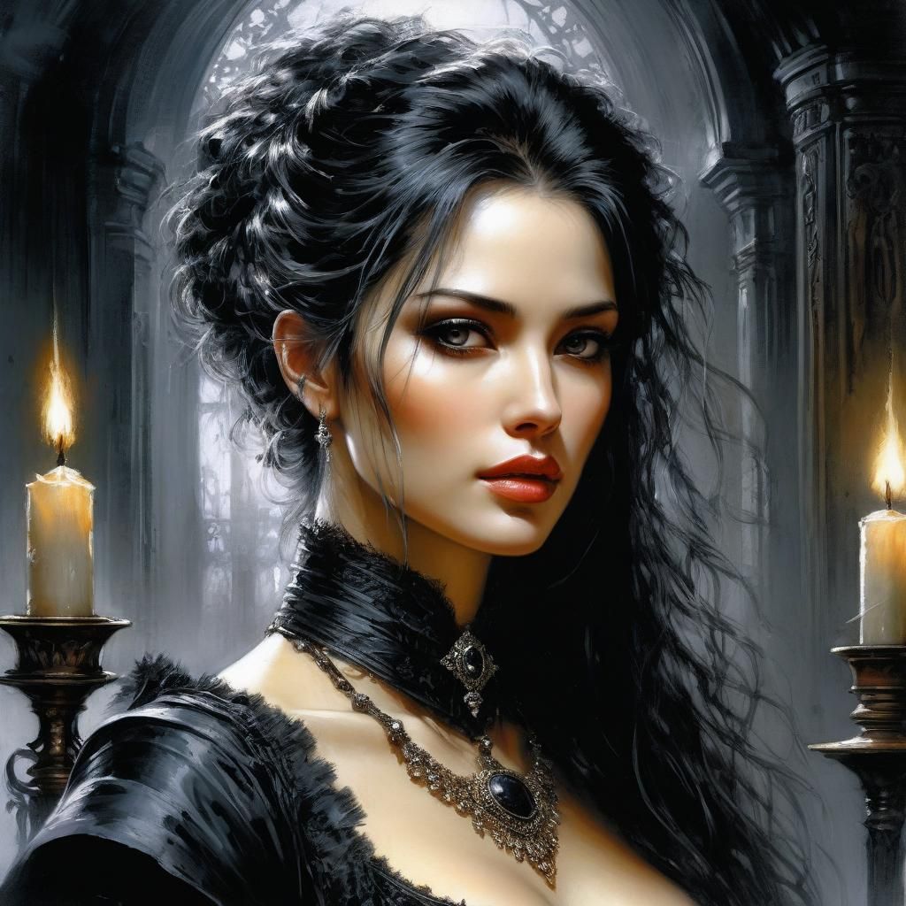 Victorian Dark Fantasy Beauty in Fine Art Style