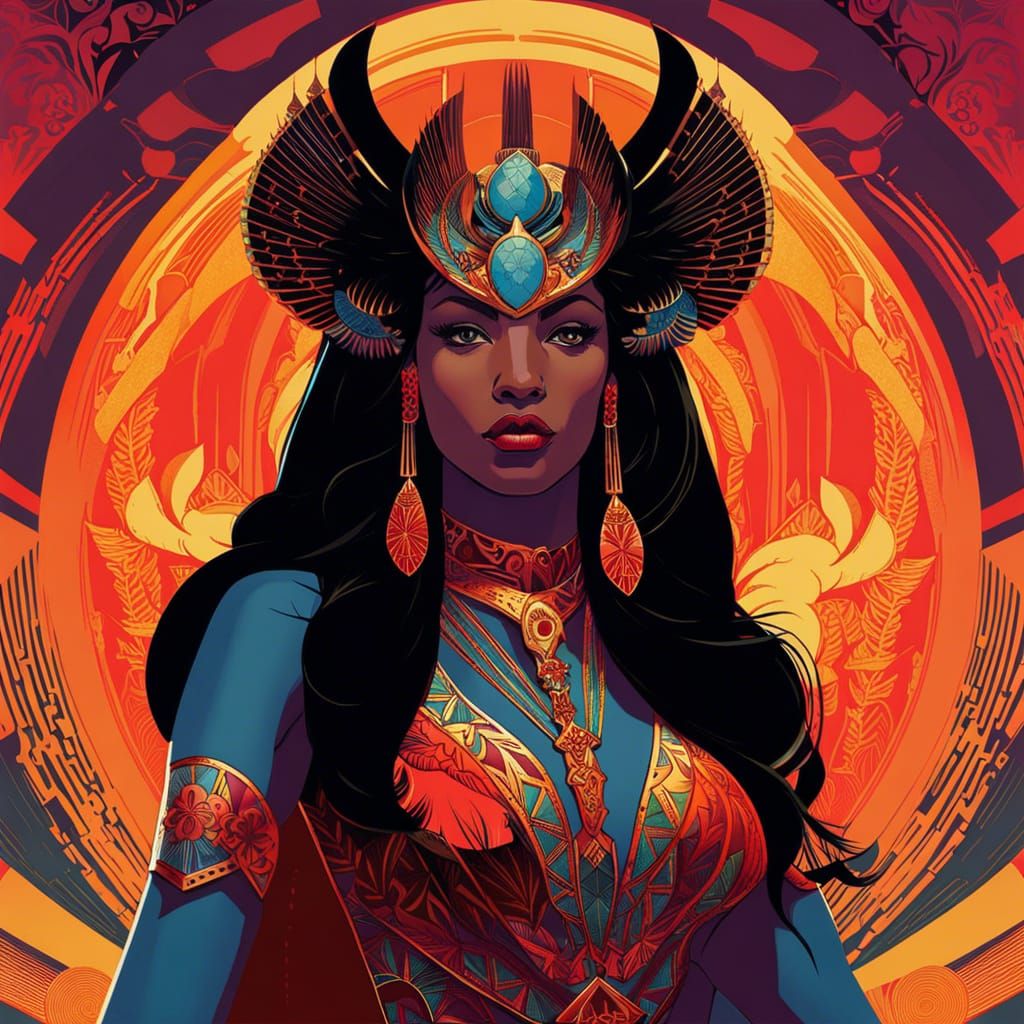 Primal Princess Portrait in Digital Art Style