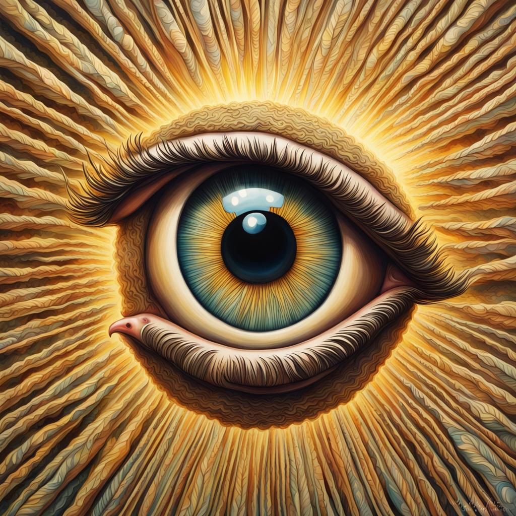Eye Floating in Air: Intricate Surrealism in Sunlight
