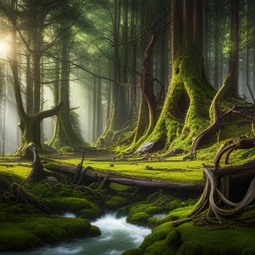 Forest in Modern City: Spring Day Art