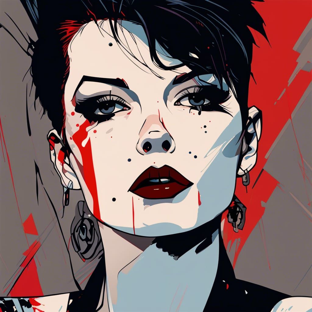 Punk Rock Woman: A Vibrant Speedpaint