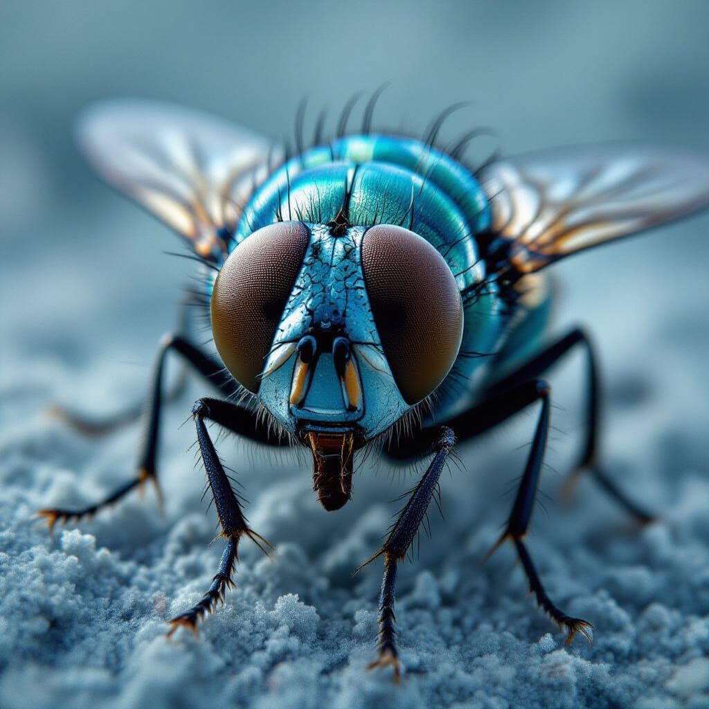 Fly Eye: Hyperrealistic Microscopic Electron Microscope Imag...