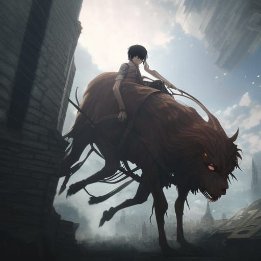 Eren Yeager Dark Fantasy Concept Art