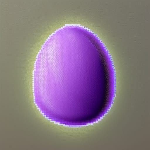 Pixelated Purple Egg Digital Art