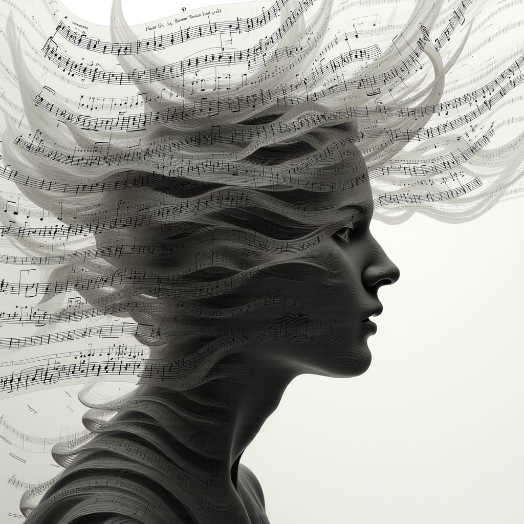 Sound Wave Man in Ethereal Fantasy Style