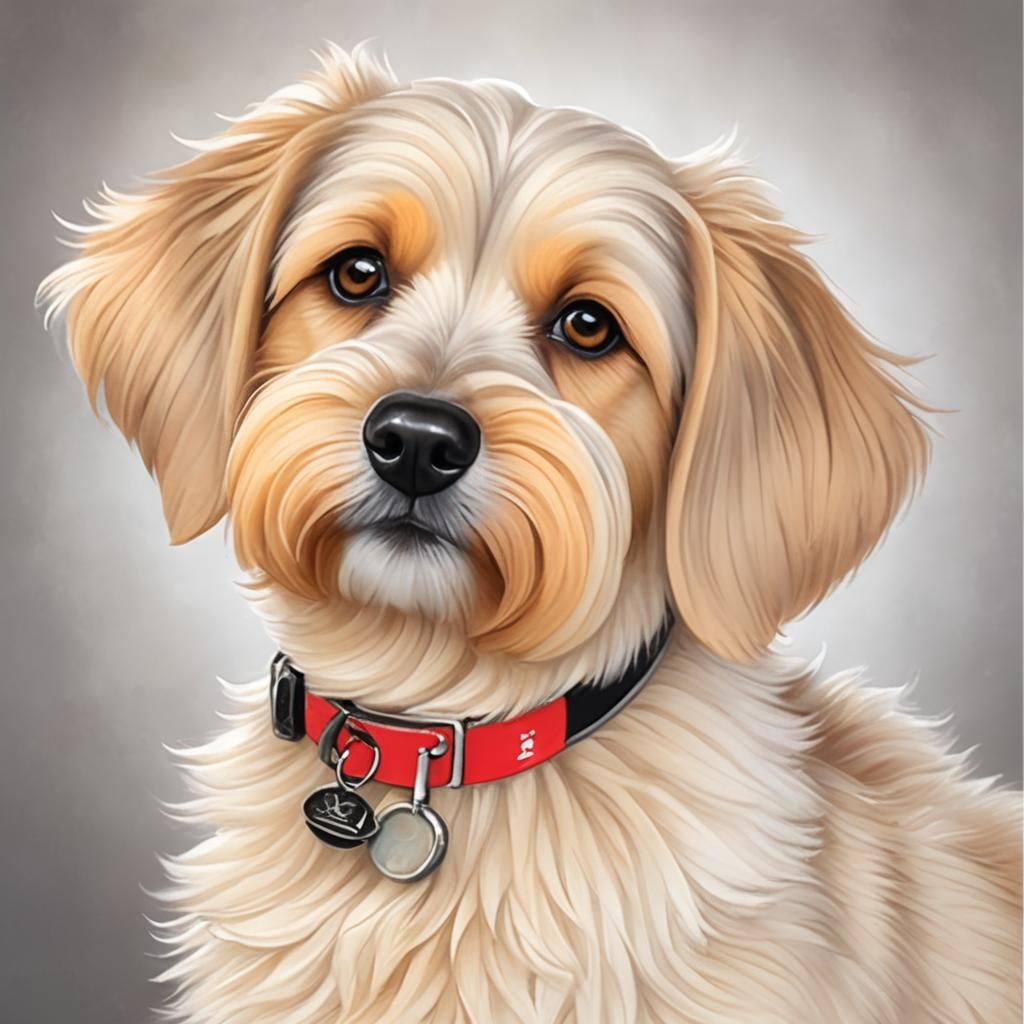 Dreamy Pastel Portrait of a Regal Dog