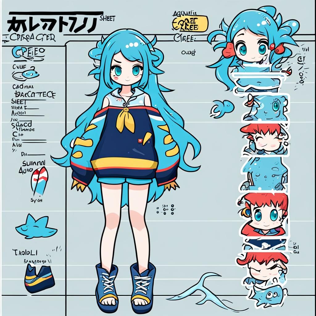 Cute Aquatic Creature Character Sheet