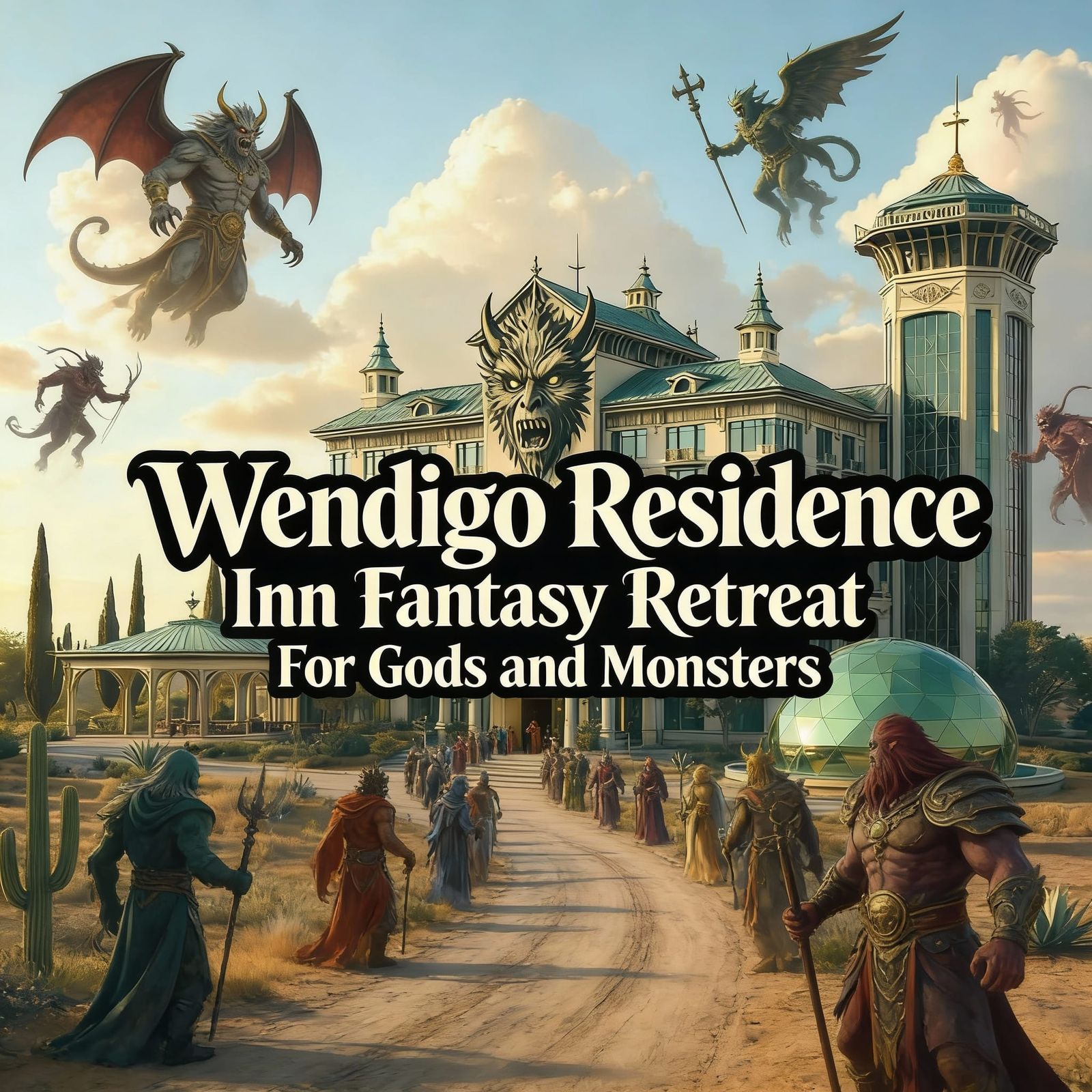 Central Valley, California countryside, off a dirt road. The new hotel, an emerald-and-ivory sprawling mansion with seve...