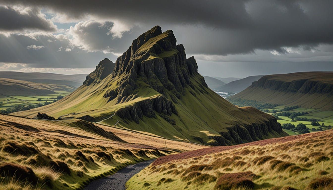 Muted Scottish Landscape in Pastel Hues