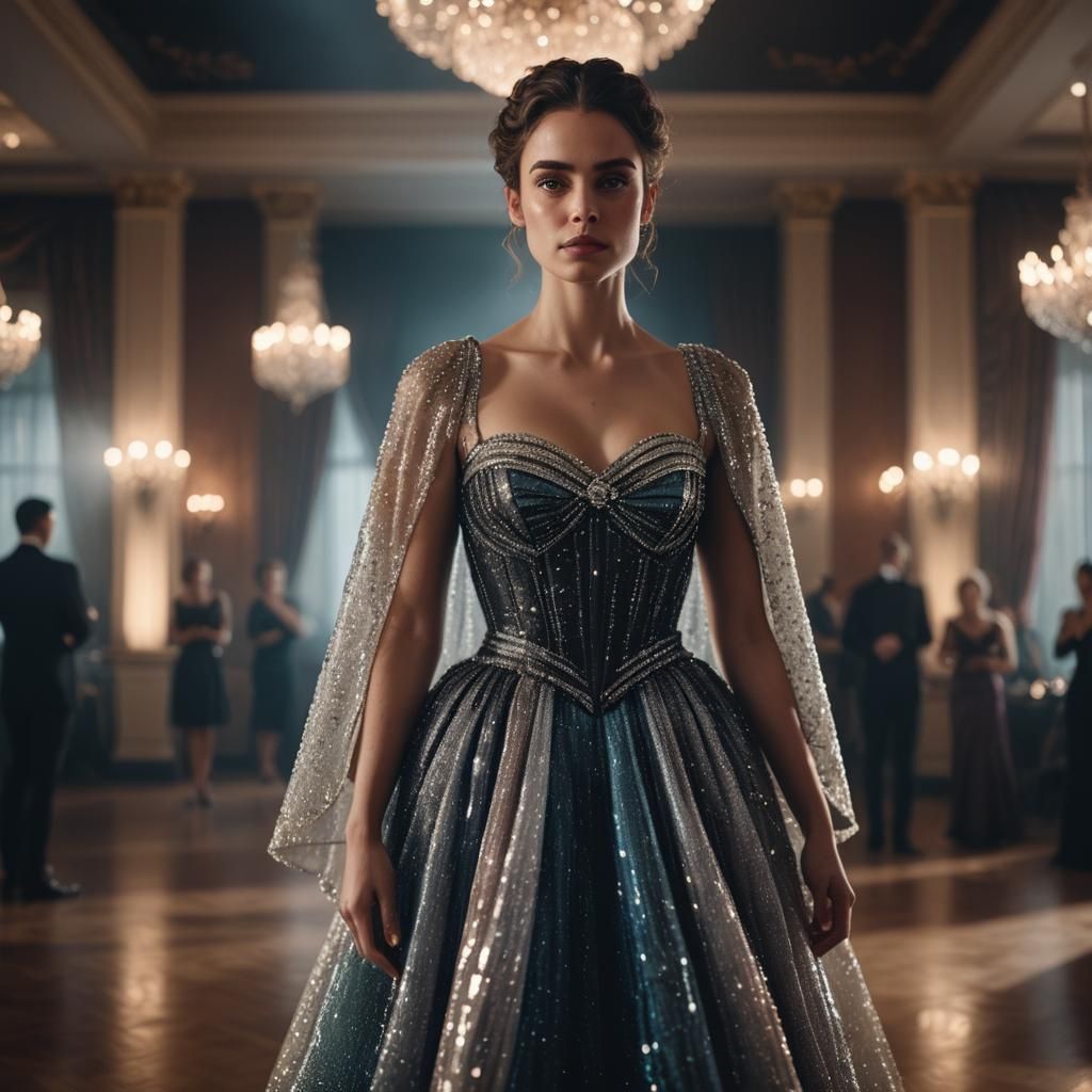 Ballroom Portrait in High Fashion Cinematic Style