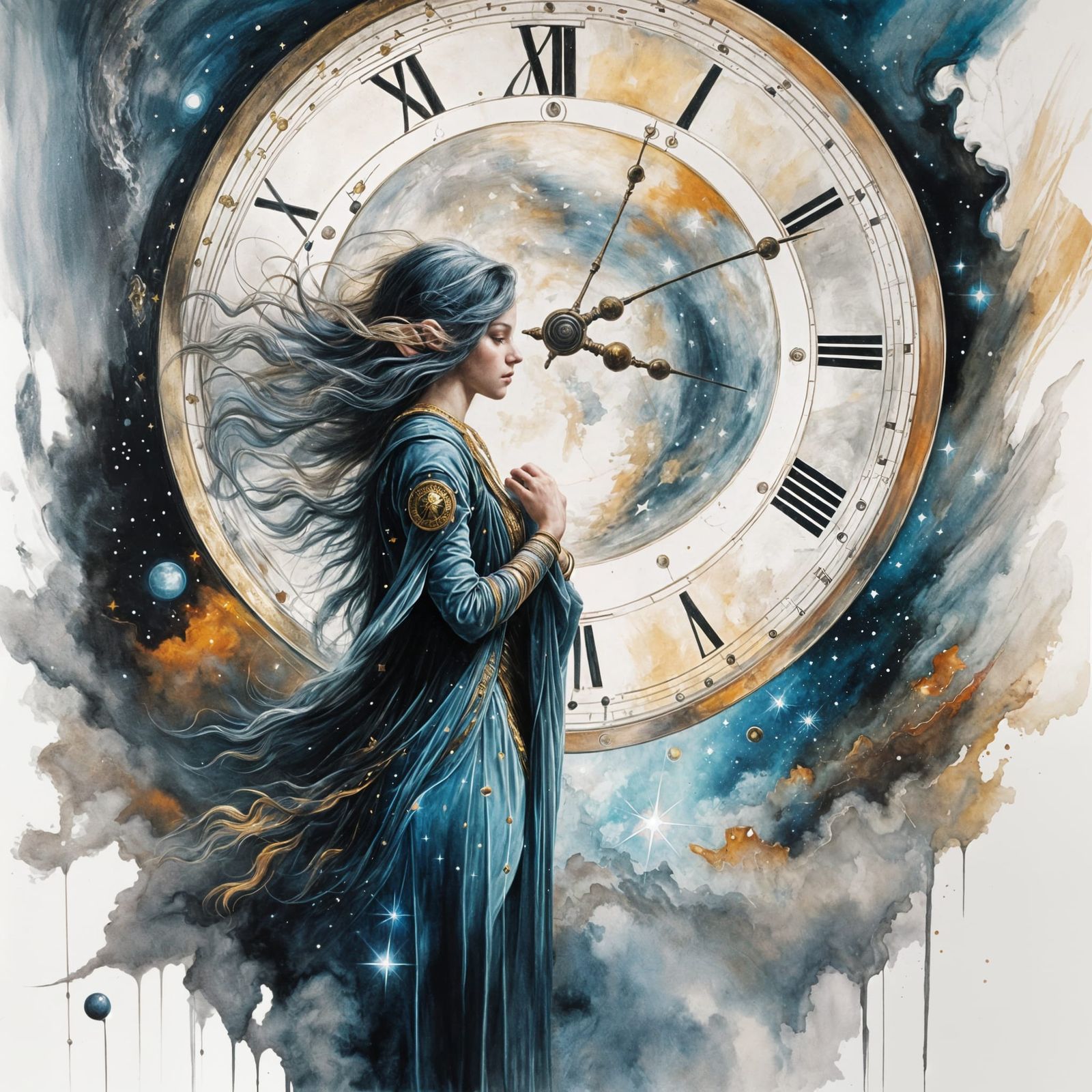 Holographic Astral Cosmic Illustration as Oil Painting