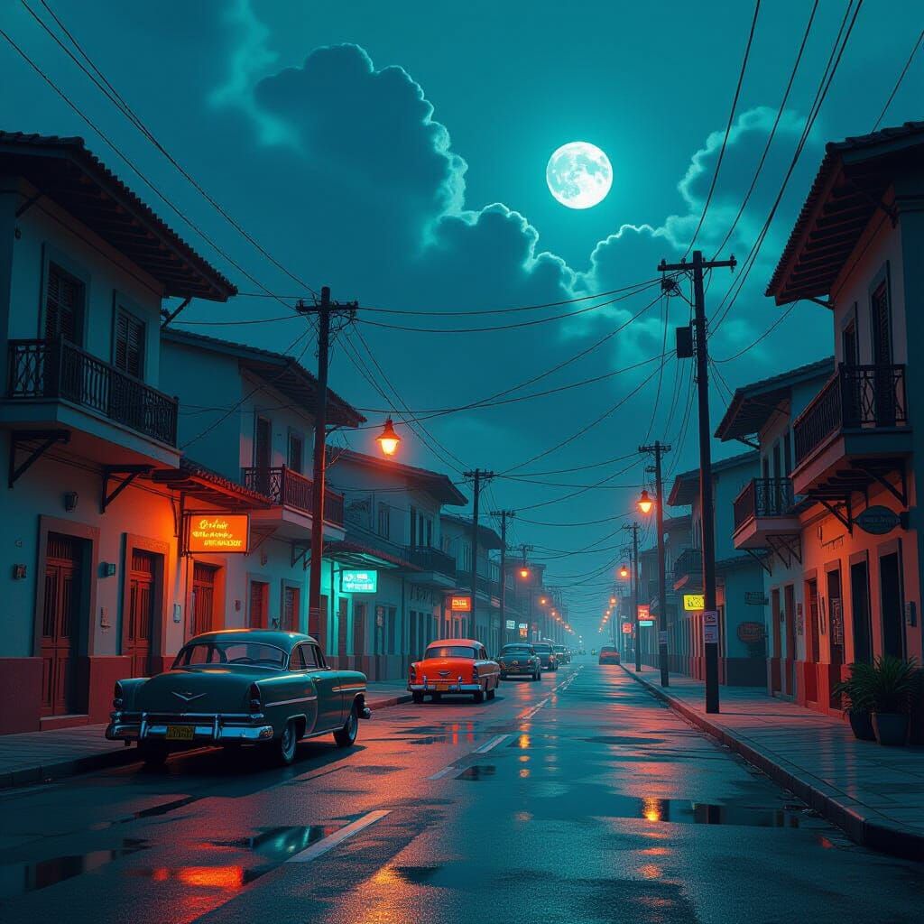 Venezuelan Night Scene Concept Art