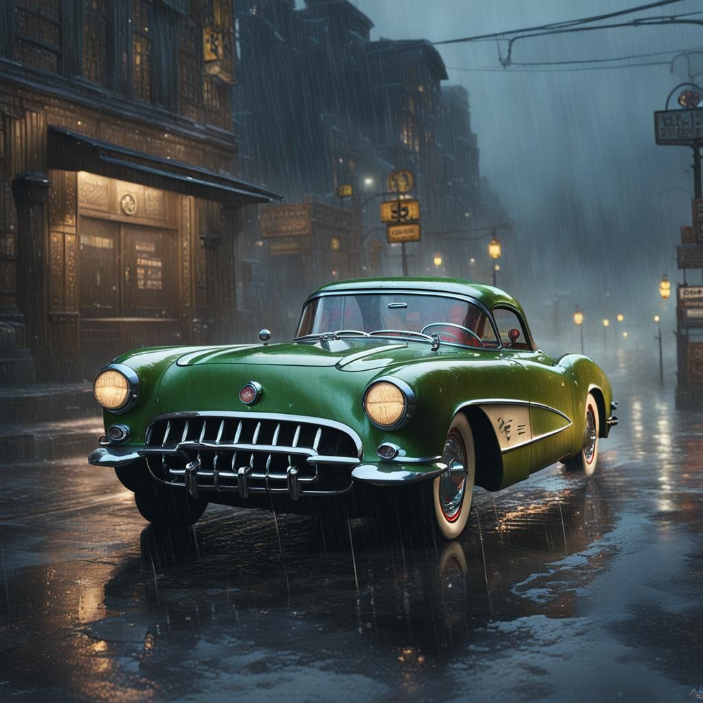 Frankenstein's Monster Drives Corvette: Detailed Matte Paint...