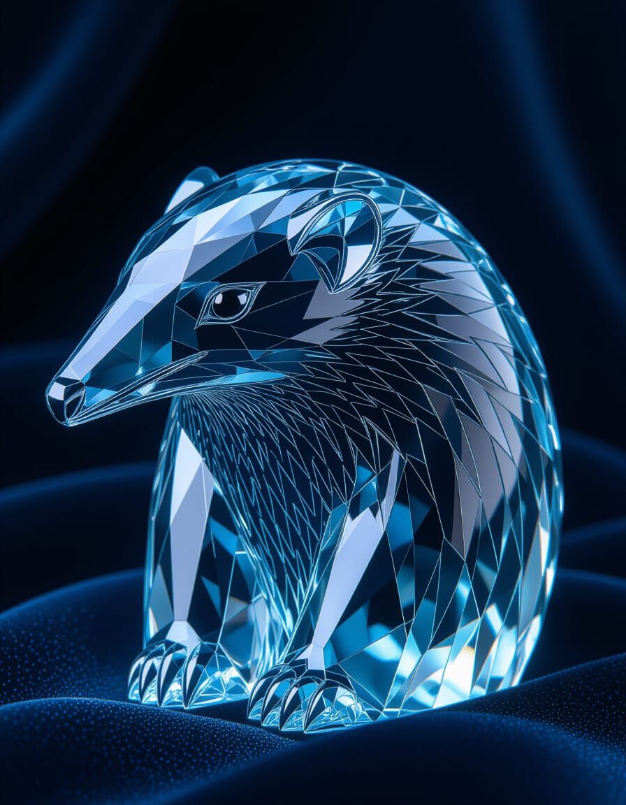 Aquamarine Anteater Totem in Minimalist Style