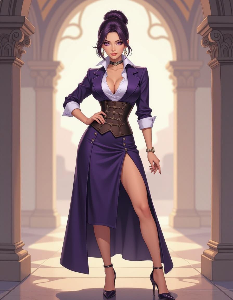 Elegant Sci-Fi Scribe in Anime Semi-Realism