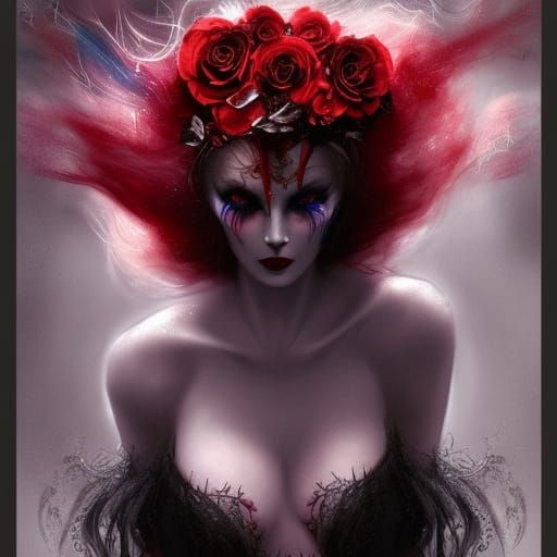 Dark Fairy in Coffin: Fantasy Art
