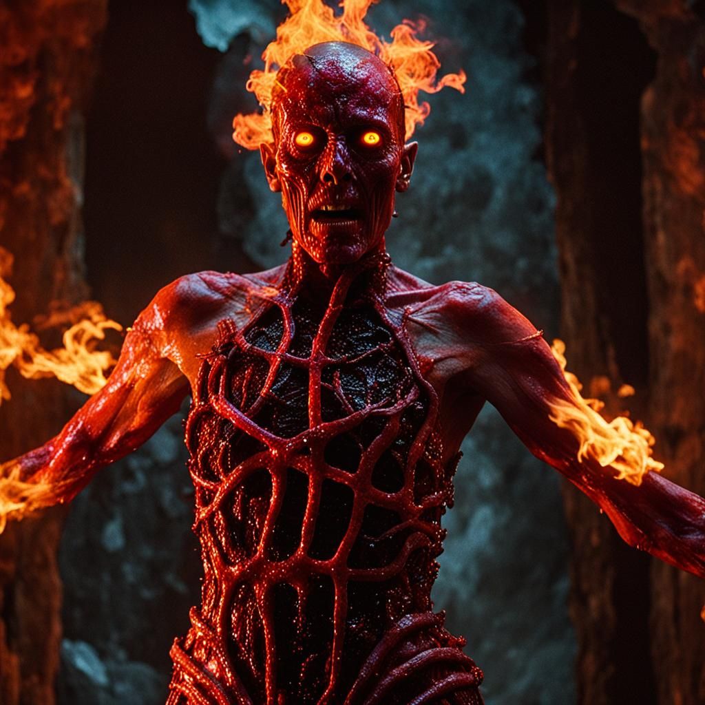 Trapped Figure in Sci-Fi Horror Fever Dream