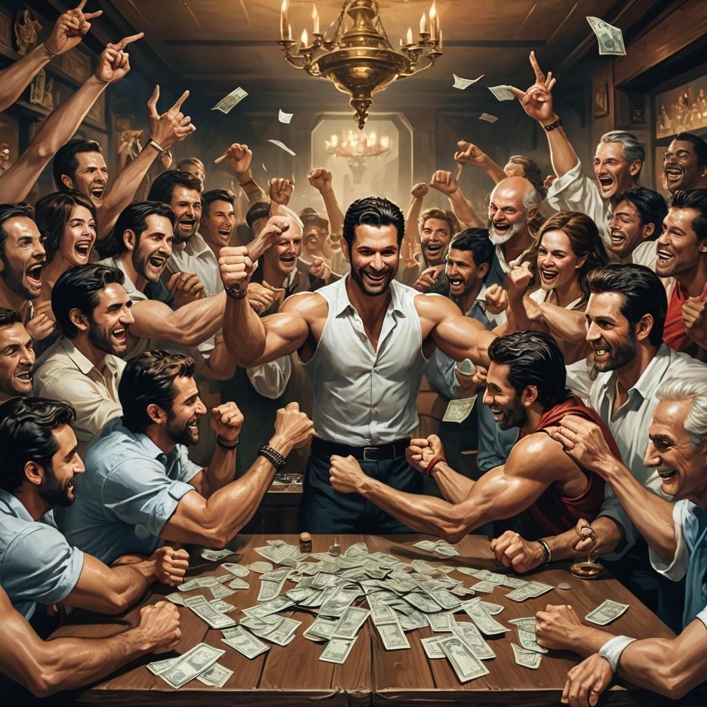 God and Lucifer Arm Wrestling in a Bar