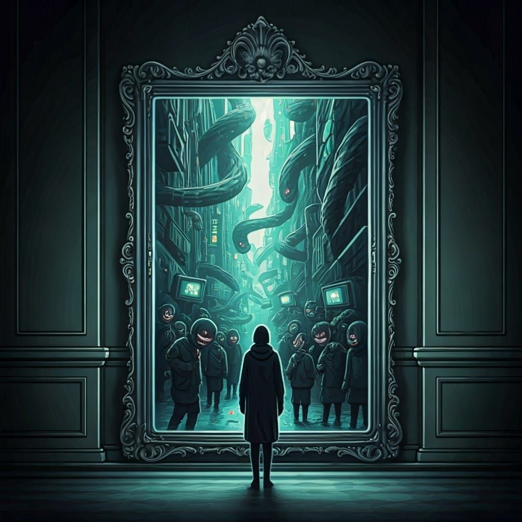 Ethereal Figure in a Distorted Reality