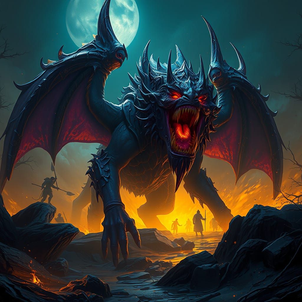 Surreal Dark Fantasy Creature Unveiled in Epic 8K Artwork