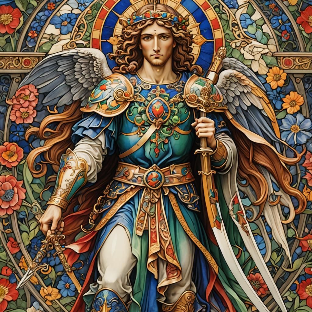 St. Michael holding dagger and sword